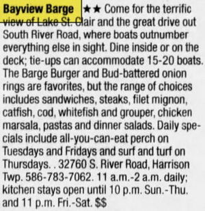 Candles (Blue Boat Inn) - Nov 2002 Bay View Barge (newer photo)